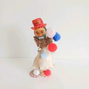 VTG Shell Art Sad Hobo Clown Figurine 8" Rubber Head MCM Beach Souvenir READ